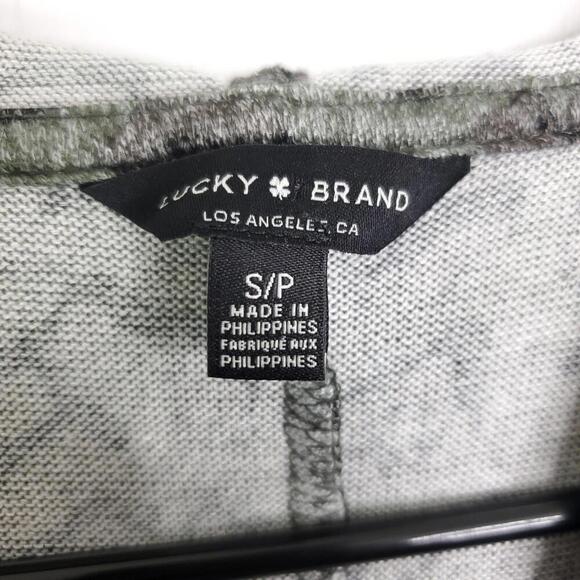 Lucky Brand Sweater Womens Small Open Front Cardigan Jacket Hooded Dull Leopard - Picture 6 of 11